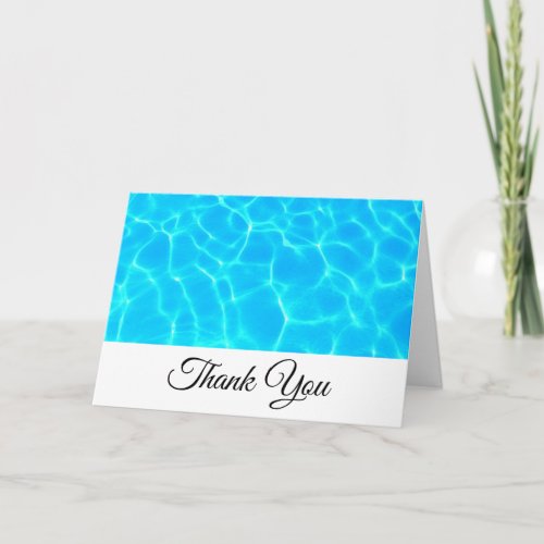 Clear Blue Pool Water Photo Thank You Card