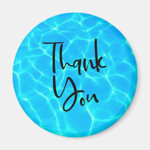 Clear Blue Pool Water Photo Thank You Magnet
