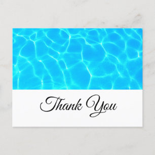 Clear Blue Pool Water Photo Thank You Postcard