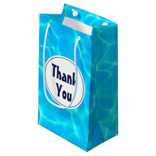 Clear Blue Pool Water Photo Thank You Small Gift Bag