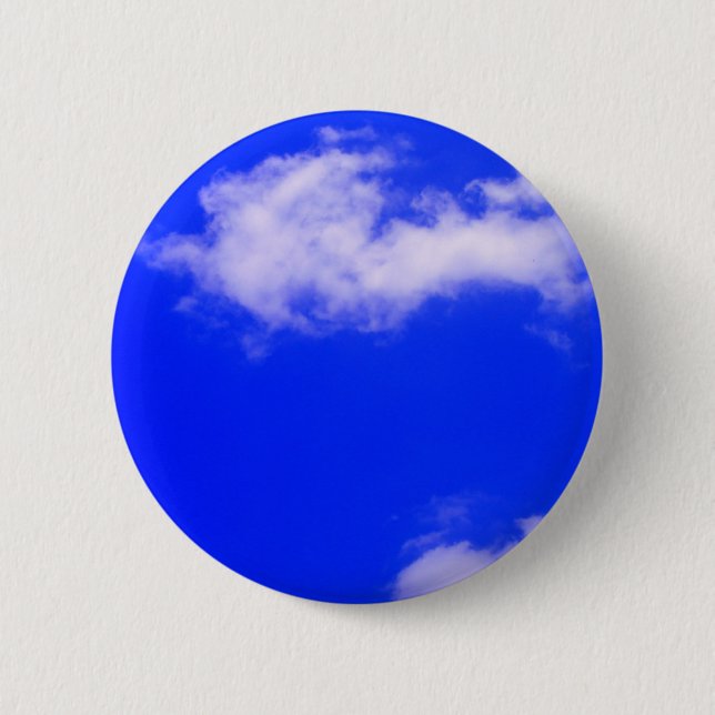 Clear Blue Sky and White Clouds Pinback Button (Front)