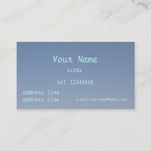 Customizable clear blue sky business cards