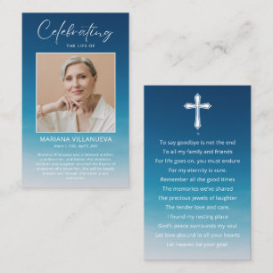 Clear Blue Sky Prayer Photo Sympathy Cards