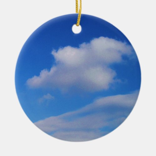 Clear Blue Sky  White Clouds Christmas Ornament