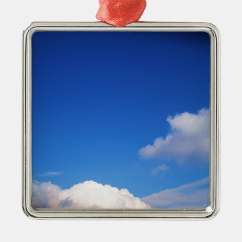 Clear Blue Sky  White Clouds Metal Ornament