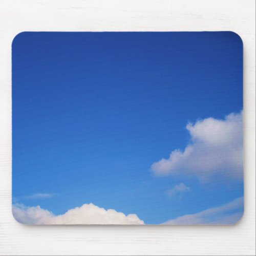 Clear Blue Sky  White Clouds Mouse Pad