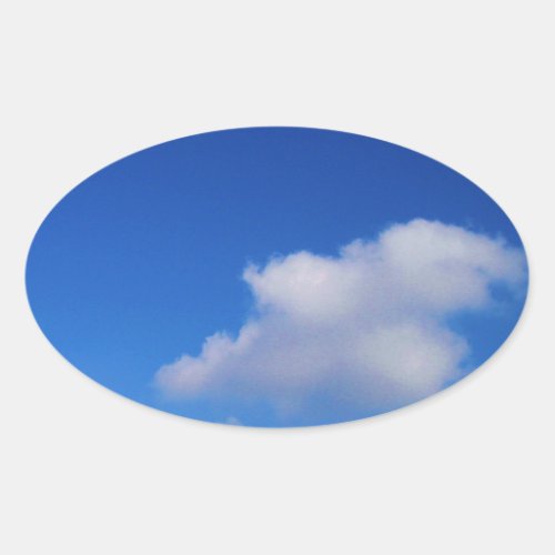 Clear Blue Sky  White Clouds Oval Sticker