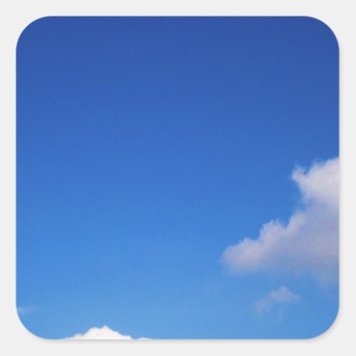 Clear Blue Sky  White Clouds Square Sticker