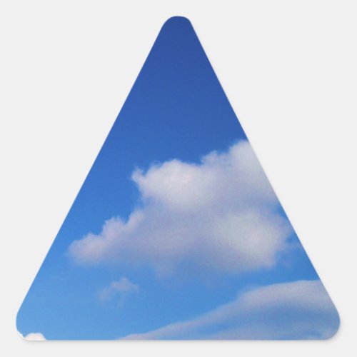 Clear Blue Sky  White Clouds Triangle Sticker