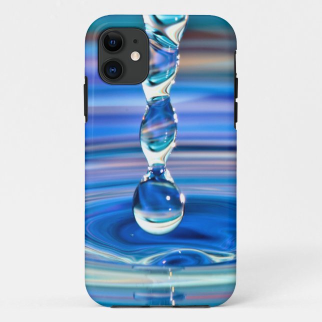 Clear Blue Water Drops Flowing Case-Mate iPhone Case (Back)