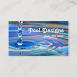 Clear Blue Water Drops Flowing Pool Design Business Card at Zazzle