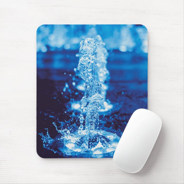 Clear Blue Water Feature in Motion Mouse Pad (With Mouse)