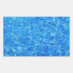 clear blue water texture rectangular sticker