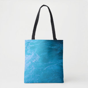 Clear blue water tote bag
