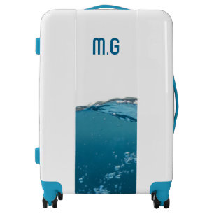 Clear Blue Wave Monogram Luggage