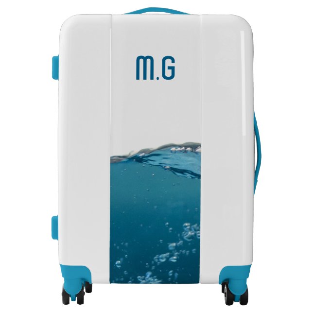 Clear Blue Wave Monogram Luggage (Front)