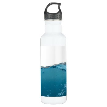 Clear Blue Wave Water Bottle by beachcafe at Zazzle