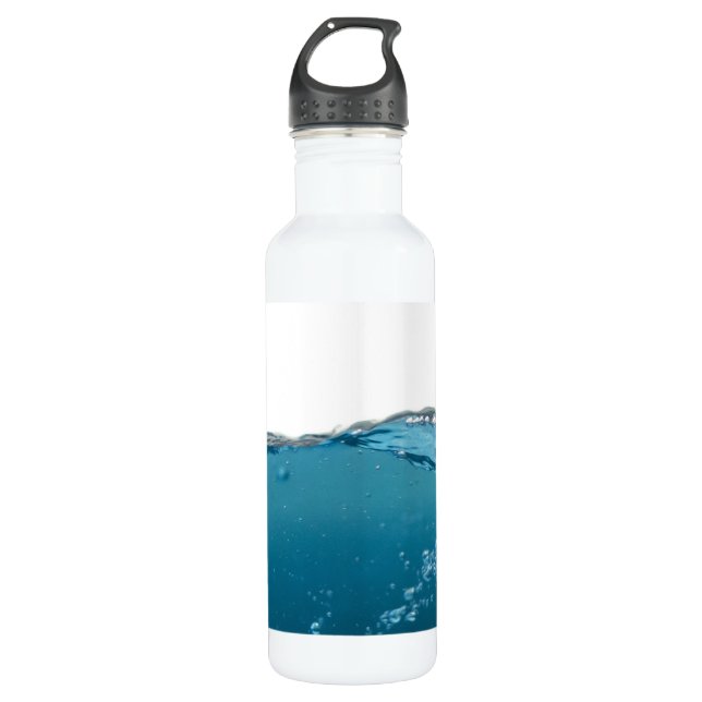 Clear Blue Wave Water Bottle (Front)