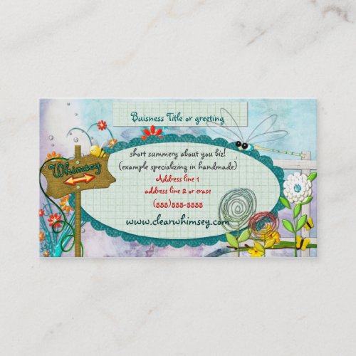 Clear Blue Whimsey CUSTOM Business Card