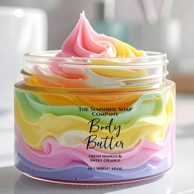 Clear Body Butter Label Black Text (Creator Uploaded)