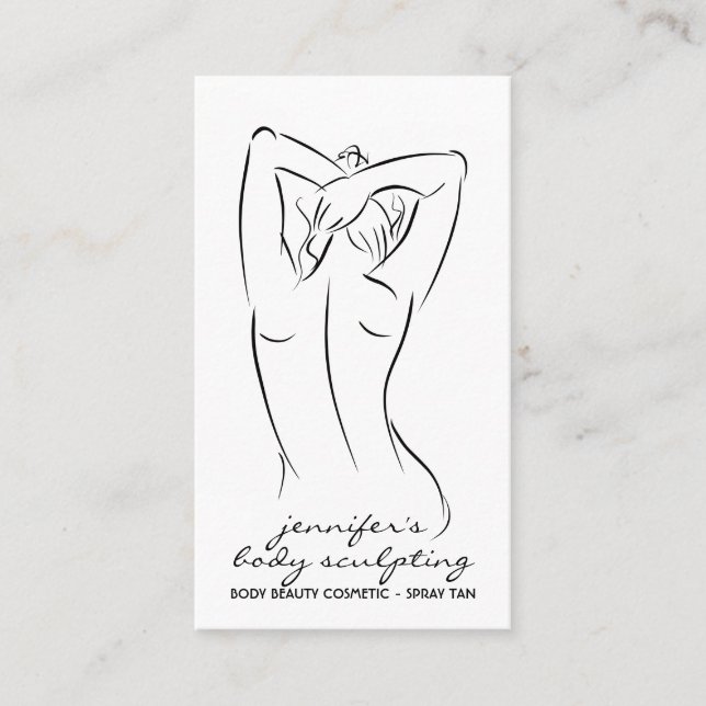 Clear Body Sculpting Contouring Spray Tan Business Card (Front)
