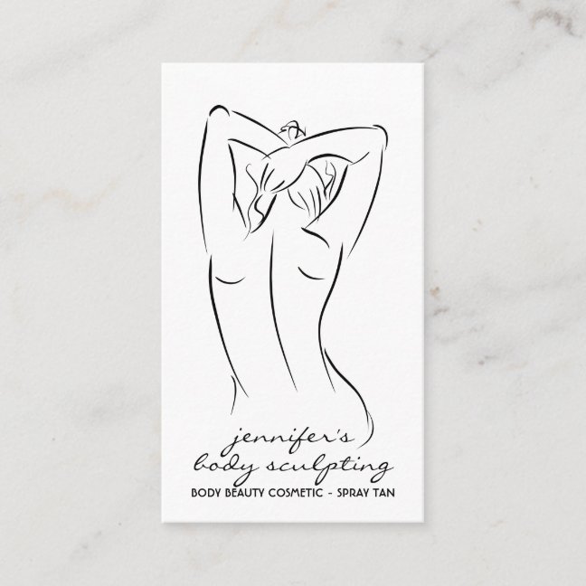 Clear Body Sculpting Contouring Spray Tan Business Card