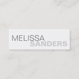 Clear bold type gray two tone personal networking mini business card