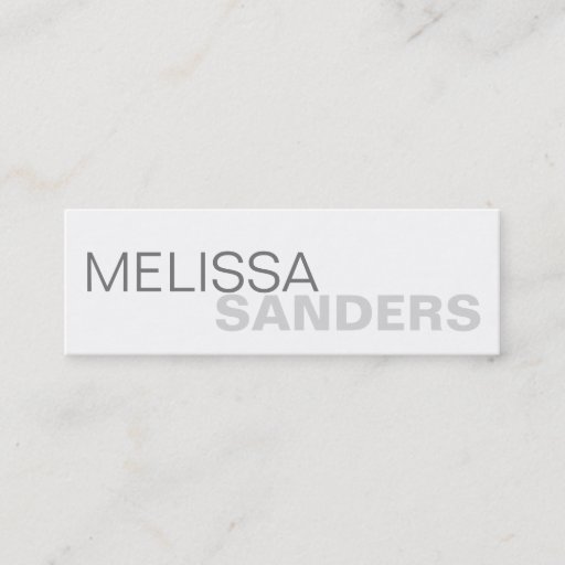 Customizable Clear bold type gray two tone personal networking business card templates