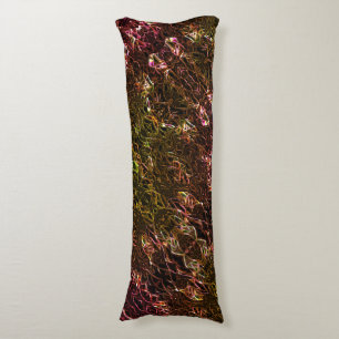 Clear brown neon mirroring style with flashy lines body pillow