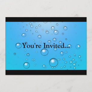 Clear Bubbles, Blue Water Invitation