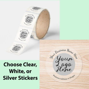 Clear Business Logo Script Return Address Label