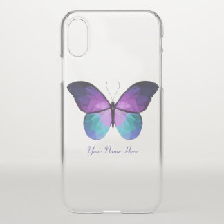 Clear Butterfly iPhone X case Custom name