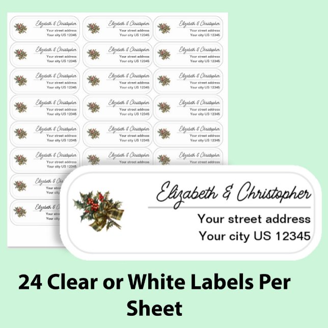 Clear Christmas Return Address Custom Transparent  Sticker (Creator Uploaded)