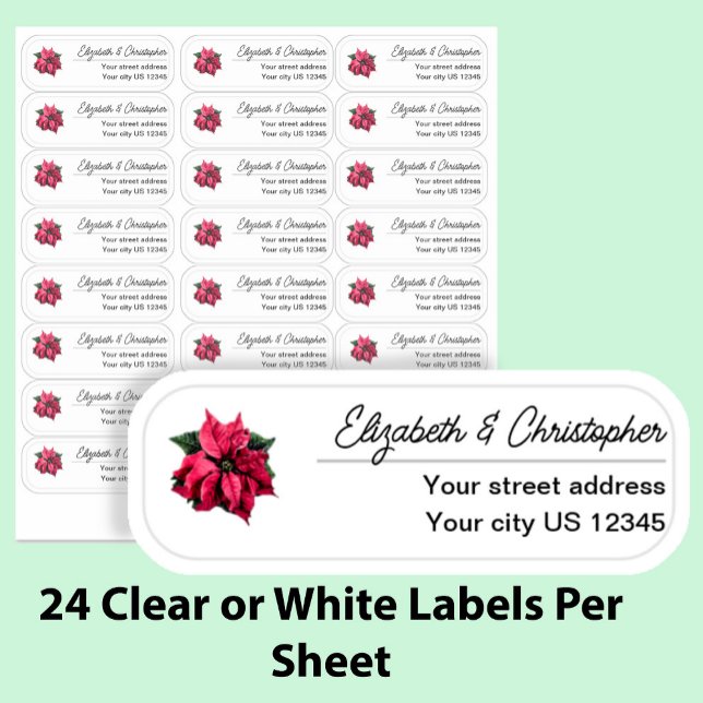 Clear Christmas Return Address Custom Transparent  Sticker (Creator Uploaded)