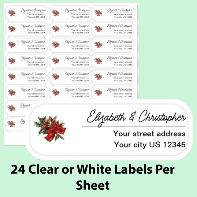 Clear Christmas Return Address Custom Transparent  Sticker (Creator Uploaded)