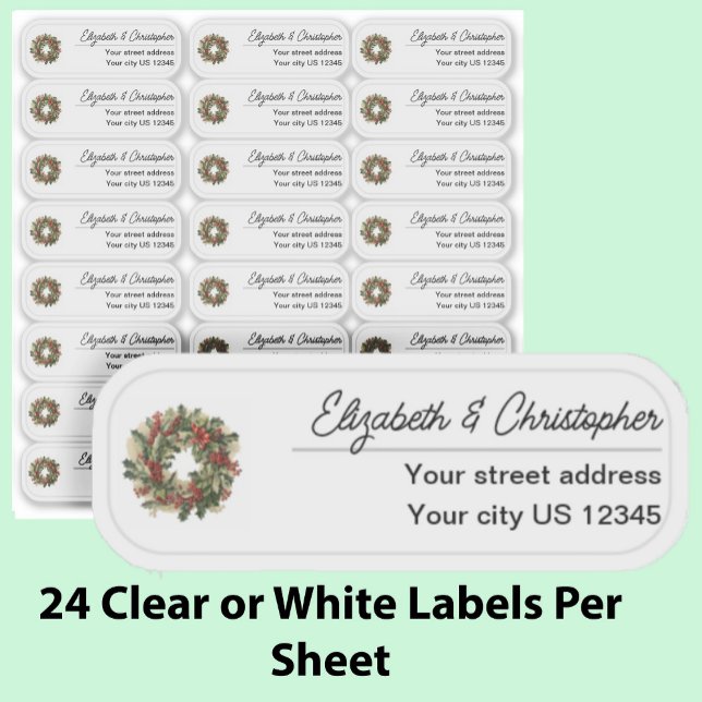 Clear Christmas Return Address Custom Transparent  Sticker (Creator Uploaded)
