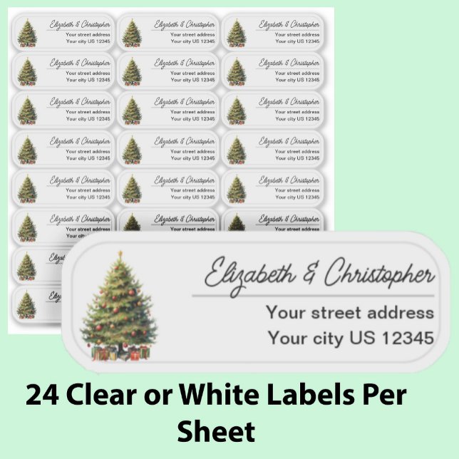 Clear Christmas Return Address Custom Transparent  Sticker (Creator Uploaded)