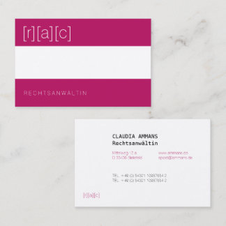 Clear, colored, distinct business card