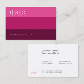 Clear, colored, distinct business card