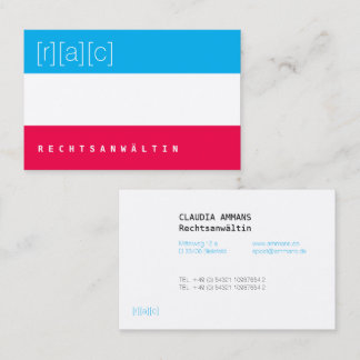 Clear, colorful, clear business card (3c)