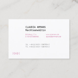 Clear, colorful, distinct business card