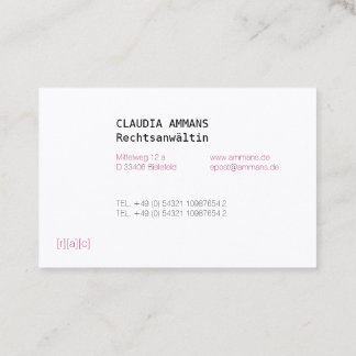 Clear, colorful, distinct business card