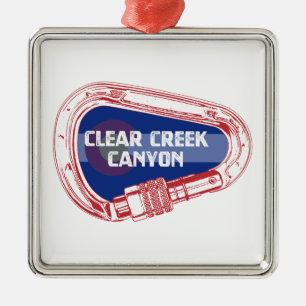 Clear Creek Canyon Colorado Climbing Carabiner Metal Ornament