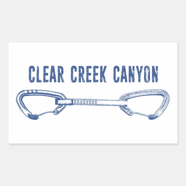 Clear Creek Canyon Colorado Climbing Quickdraw Rectangular Sticker (Front)
