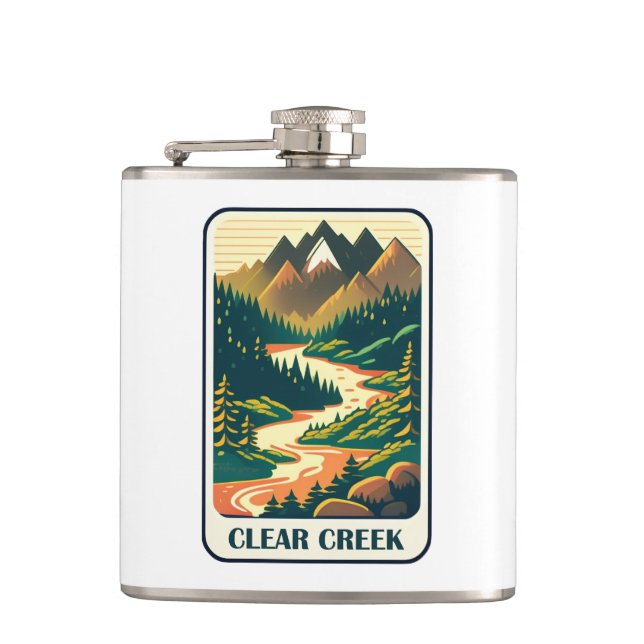 Clear Creek Colorado Colors Flask (Front)