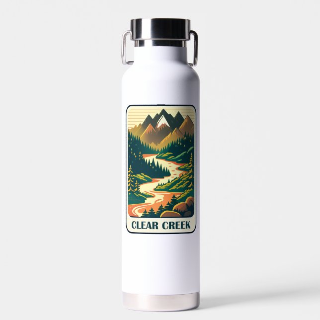 Clear Creek Colorado Colors Water Bottle (Front)