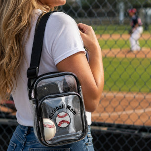 Clear Cross Body Bag for Baseball Mom Personalized