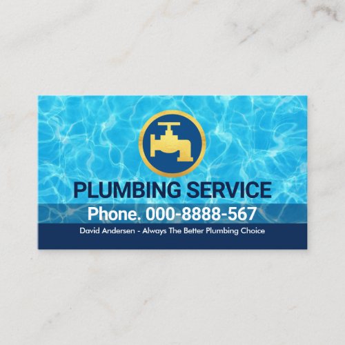 Clear Crystal Waters Gold Faucet Business Card