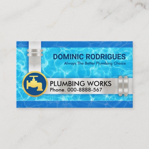 Clear Crystal Waters Silver Piping Business Card