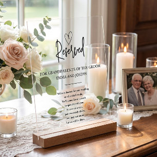Clear Custom Memorial In Heaven Wedding Acrylic Sign